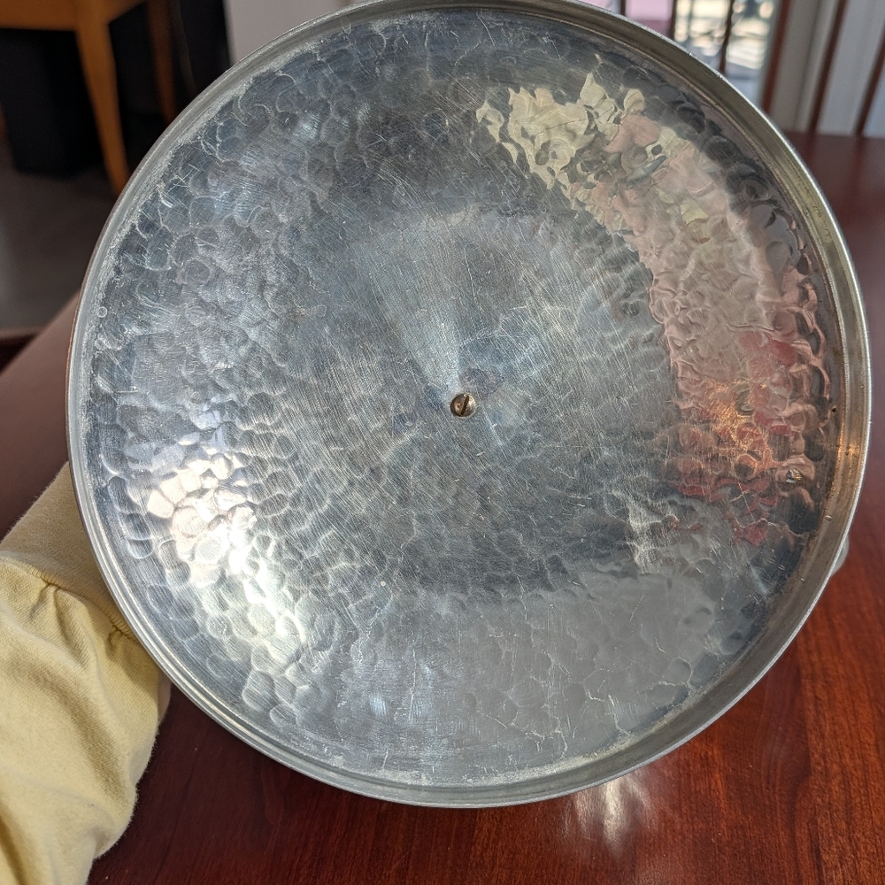 Vintage Hammered Aluminum Serving Bowl by J Braun - Picture 4 of 11